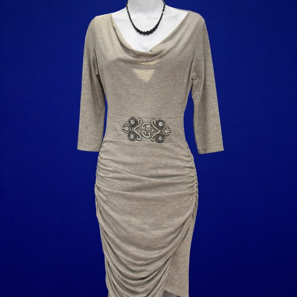 ✨ VENUS Shimmer Ruched Cocktail Dress – Size XS – Elegant & Flattering ✨
